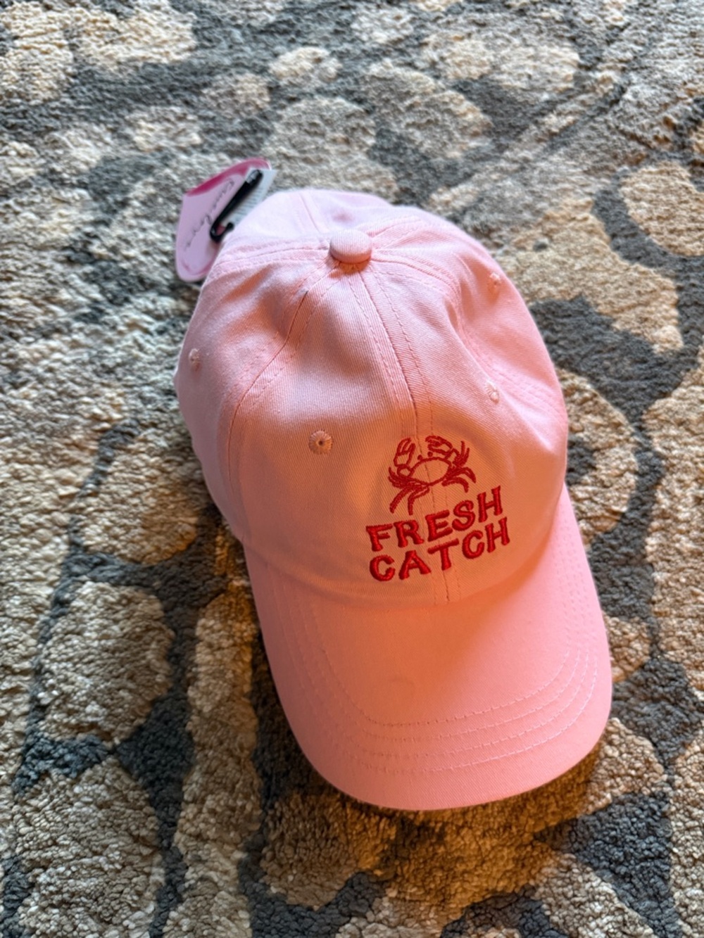Pink "Fresh Catch" Embroidered Baseball Cap